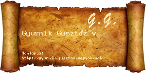 Gyurnik Gusztáv névjegykártya